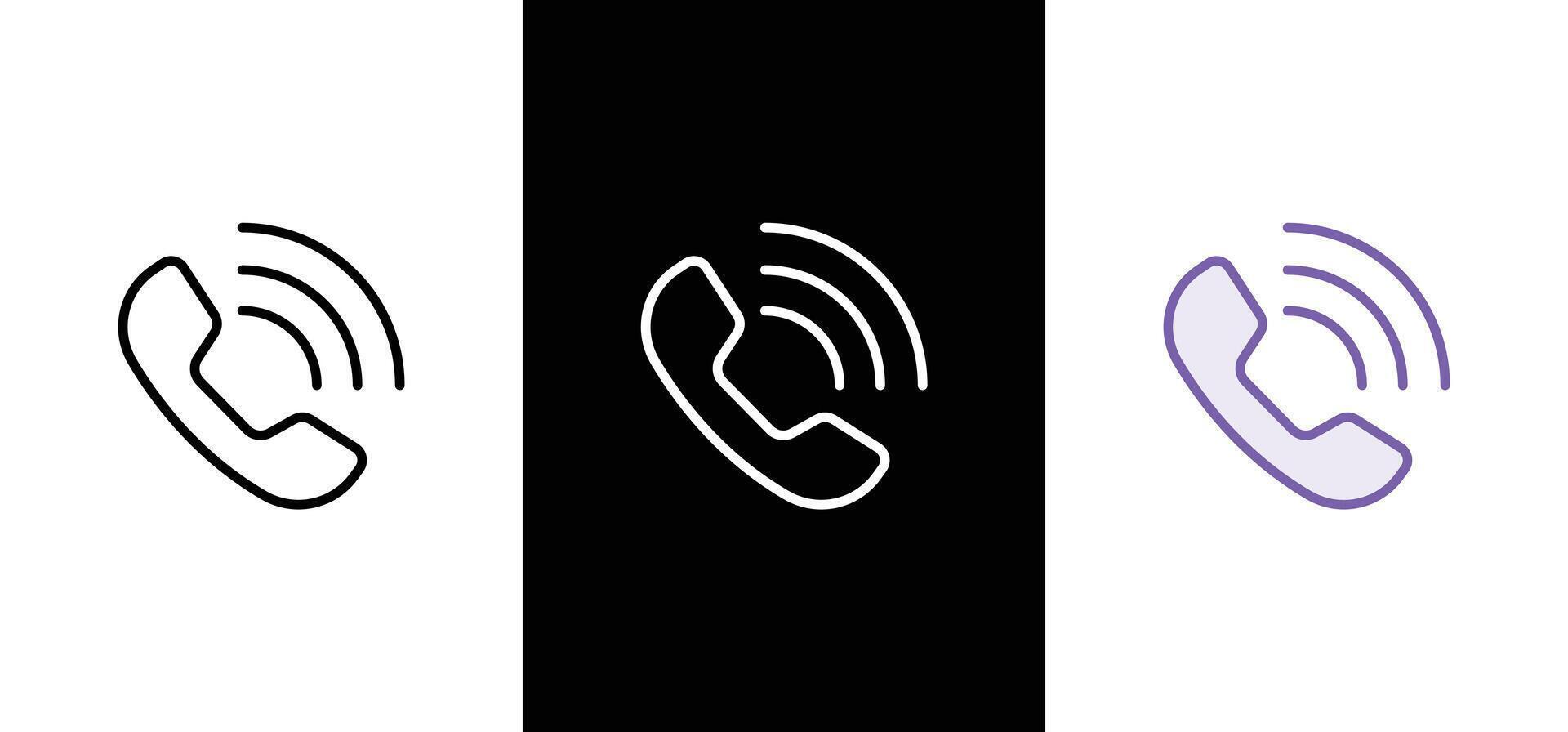 Ringing phone simple icon set. Smartphone ringing. Phone sign. vector