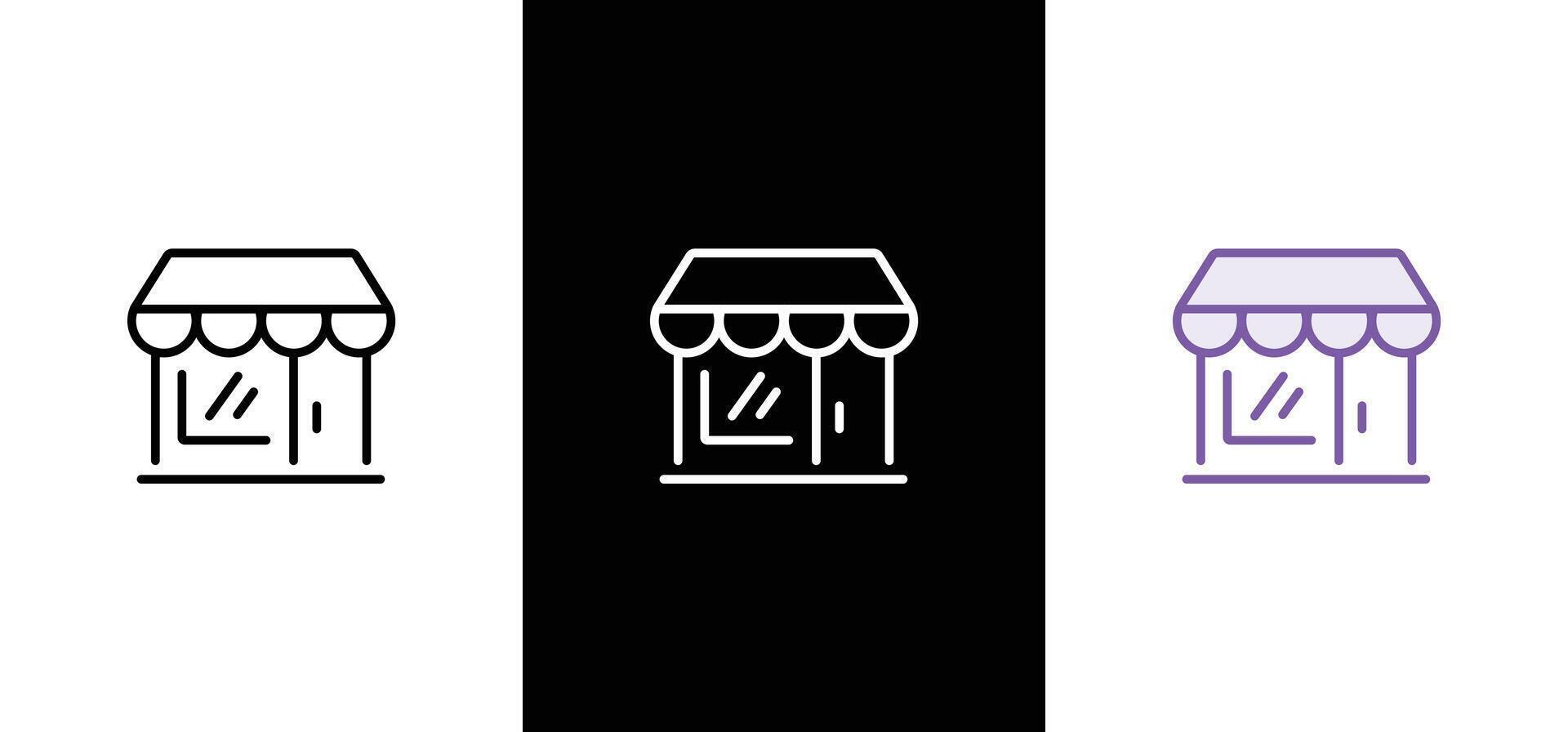 Store icon in different style illustration. vector