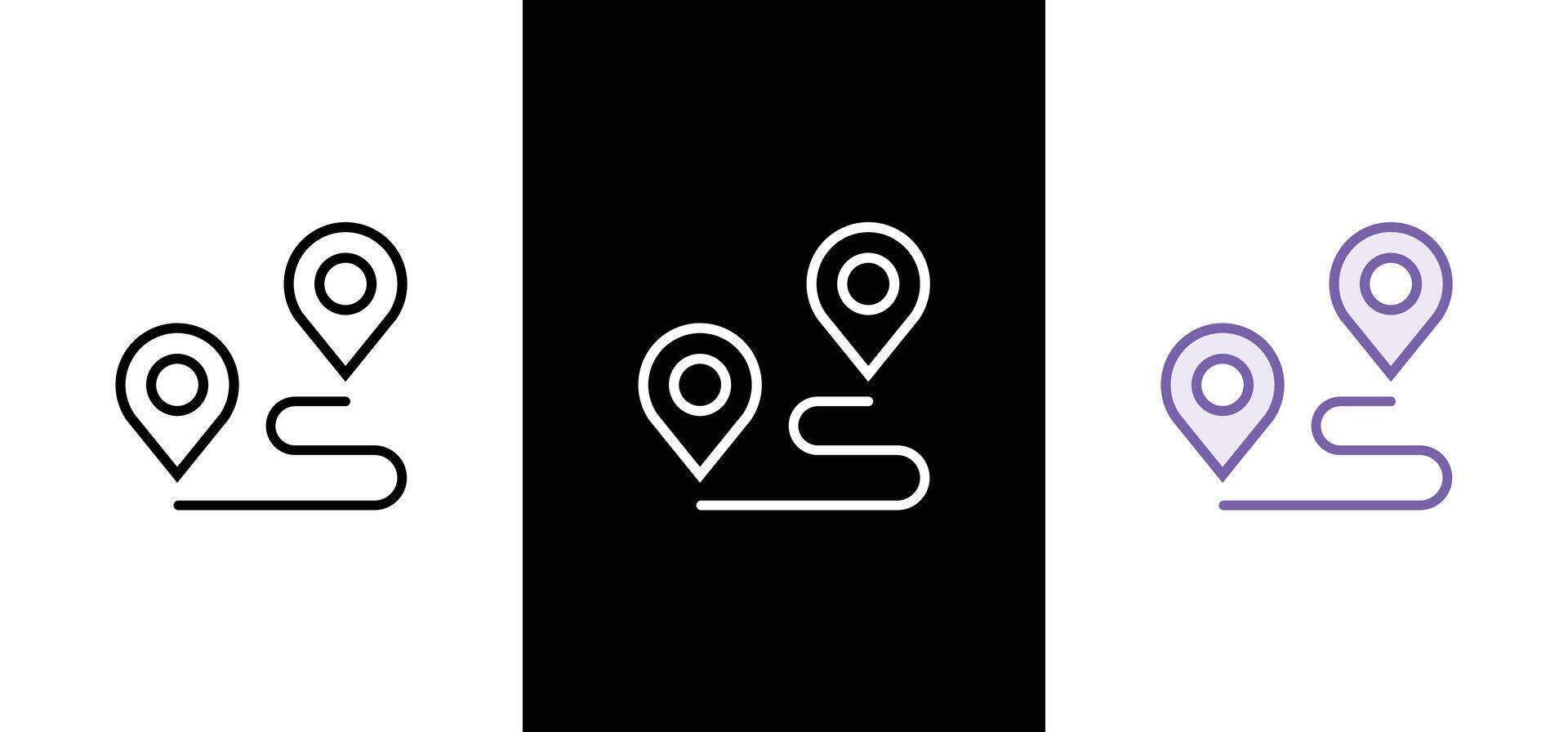 Map and location symbols set. Mapping icon collection. Geolocation map path distance. vector