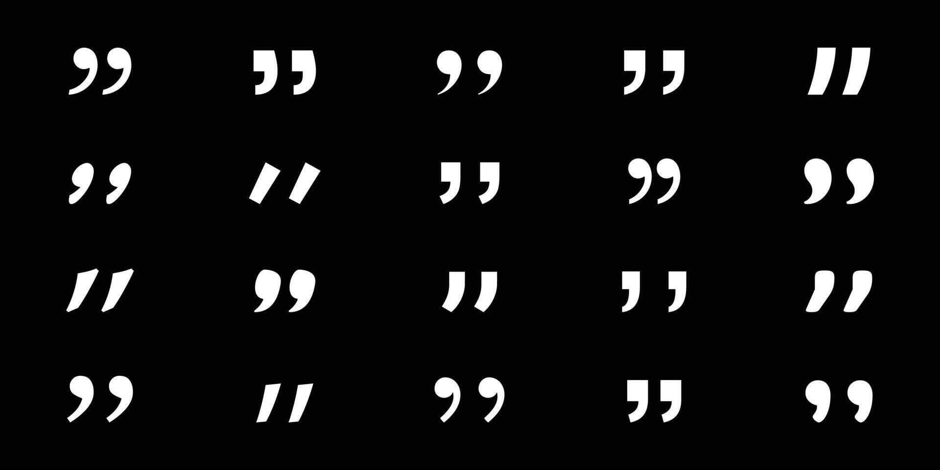 Hatched text quotation marks. Hand drawn quotes icon. Typographic speech mark symbol. illustration. vector