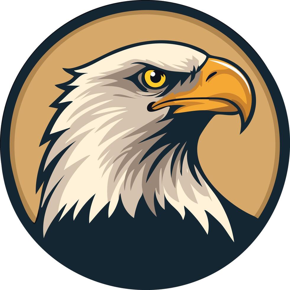 An eagle head in a round circle vector