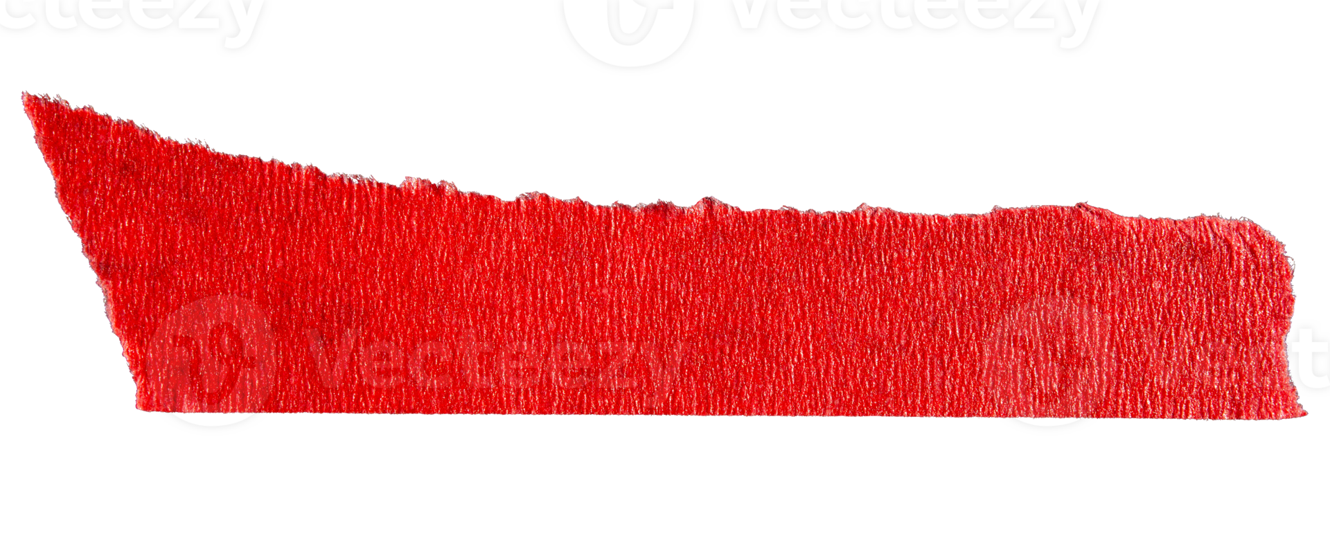 Ripped torn paper adhesive red tape piece on transparent background png