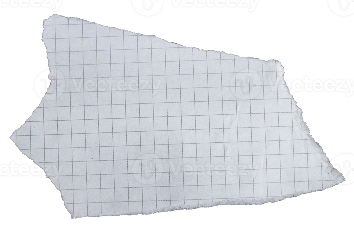 Ripped piece of checkered paper torn edges with transparent background paper tear png