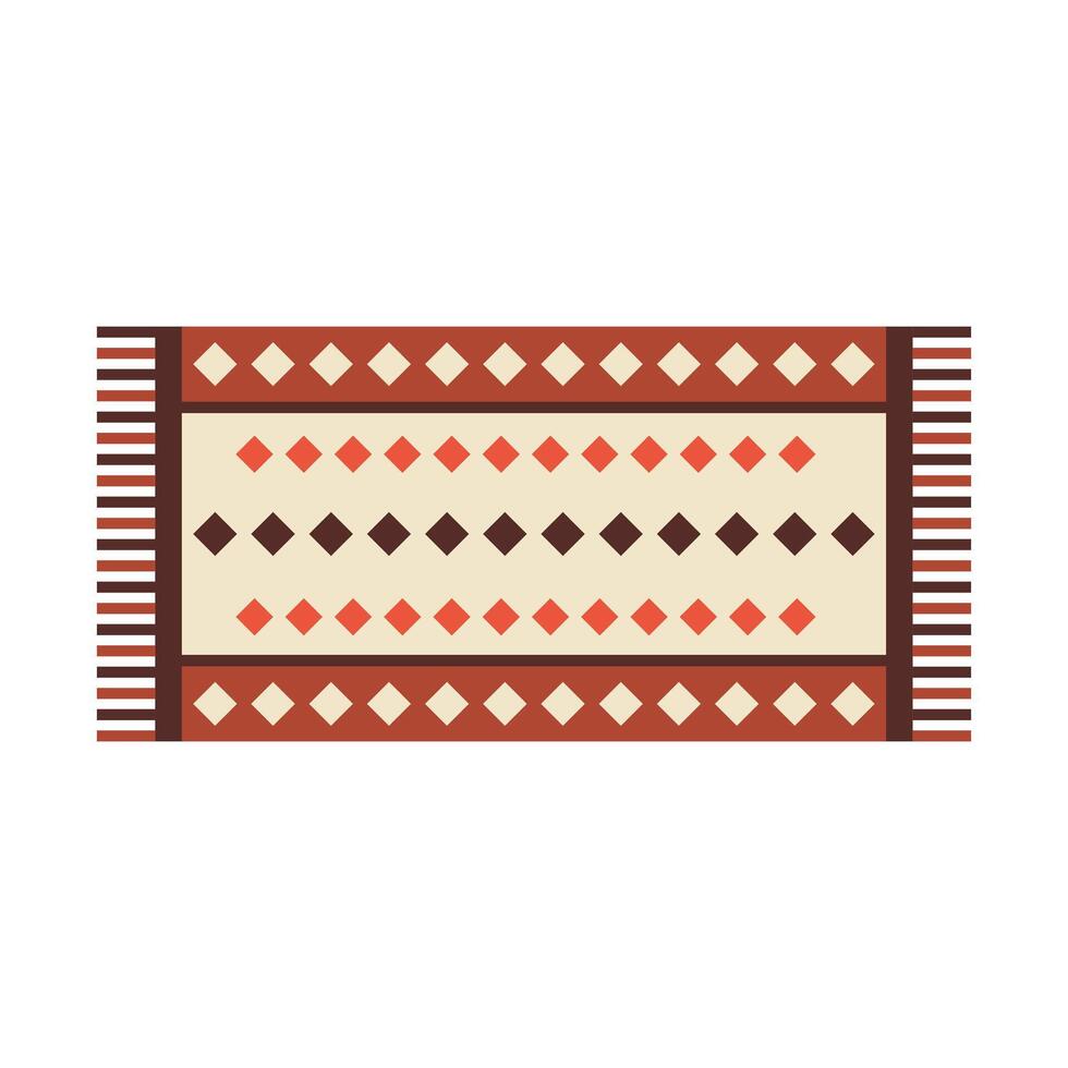 Traditional Morocco carpet in flat design. Embroidery print textile rug. illustration isolated. vector