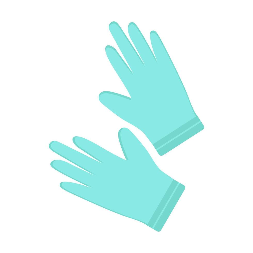 Medical latex gloves in flat design. Doctor or nurse hand protection. illustration isolated. vector