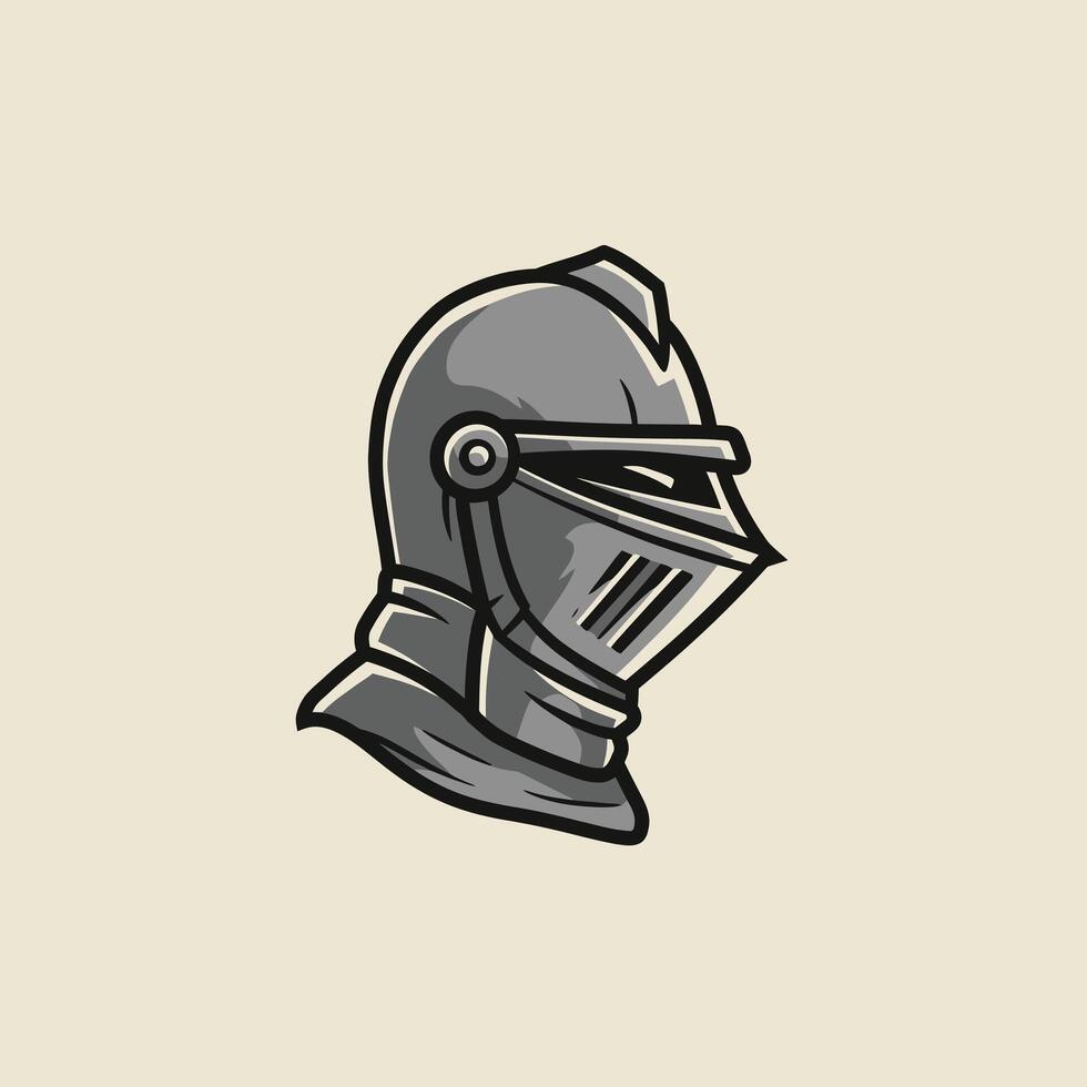 Knight helmet logo design vector