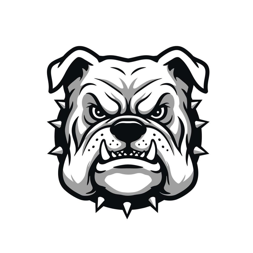 Angry bulldog mascot head logo design vector