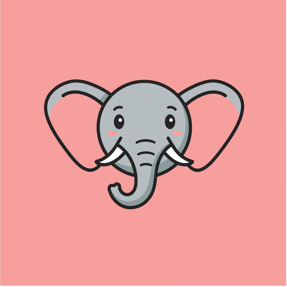 Elephant head logo design vector