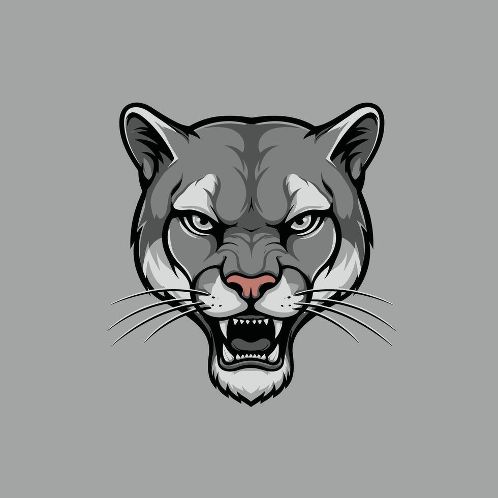 Head of a cougar logo design vector