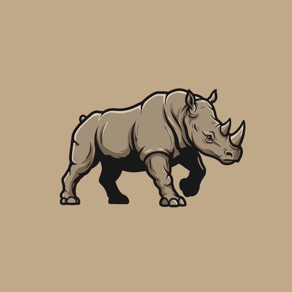 Rhino logo design vector