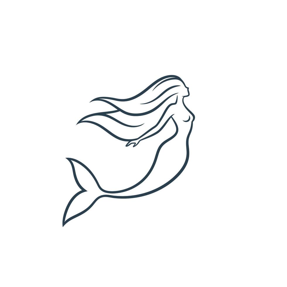 Mermaid logo design vector