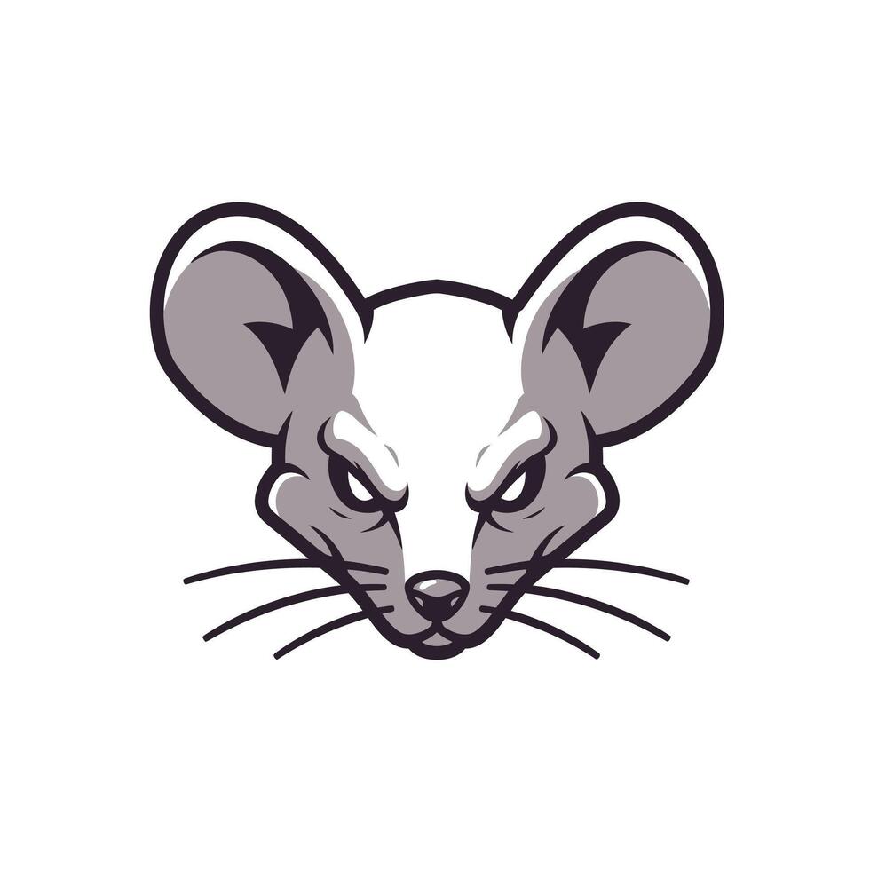 Mouse head logo design vector