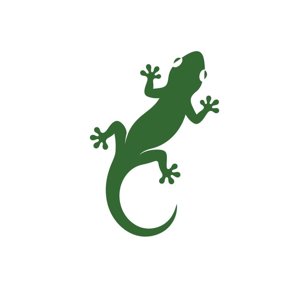 Green lizard logo design vector