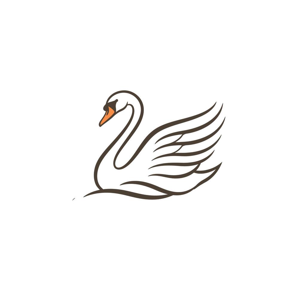 Swan logo design vector