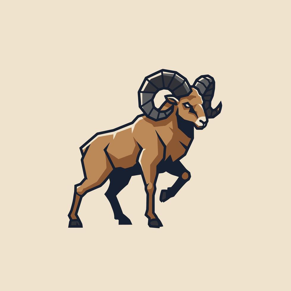 Ram with horns logo design vector