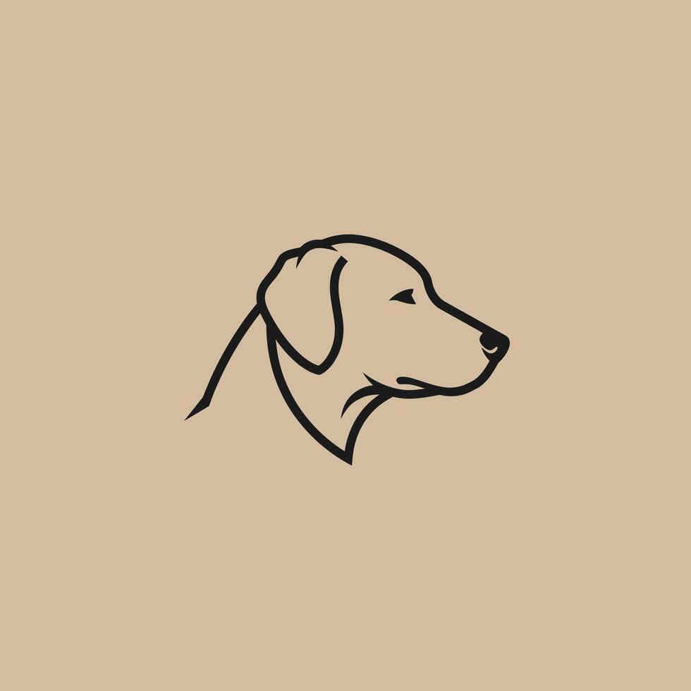 Dog head on a beige background logo design vector