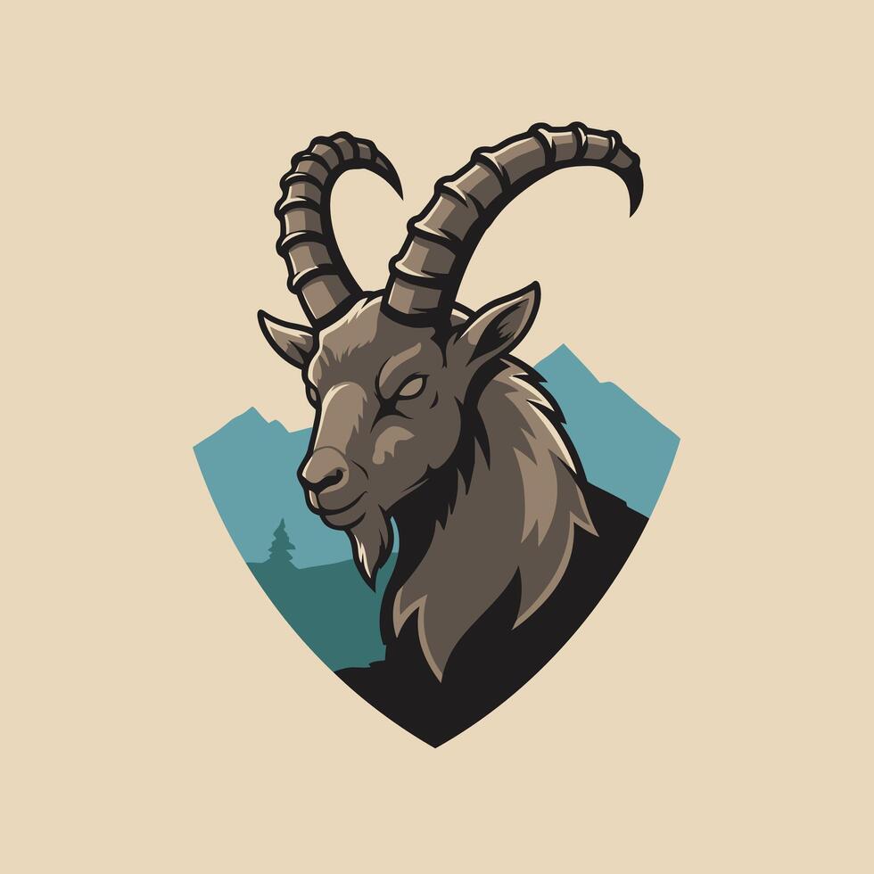 Goat head logo design vector