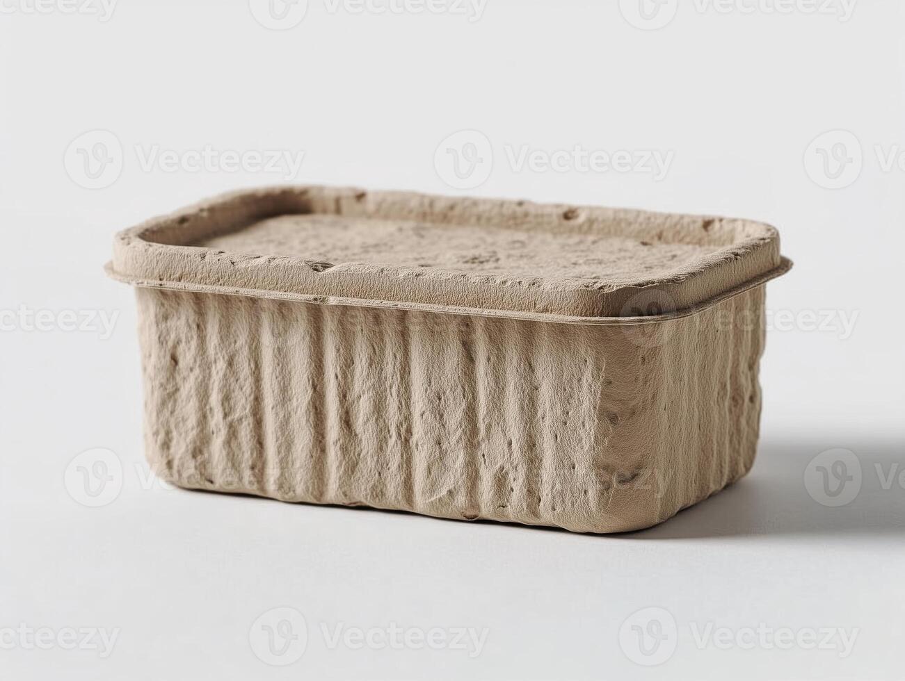 Rectangular molded paper pulp packaging with lid photo