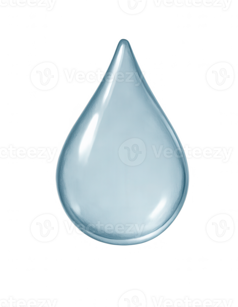 Realistic Water Drop Falling on Transparent Background png