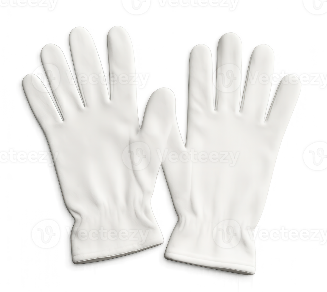 Elegant White Gloves on Transparent Background png