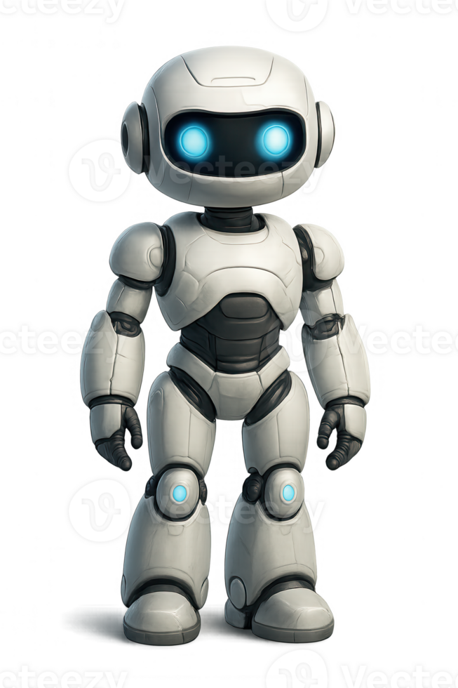 Futuristic AI Robot with Transparent Background png