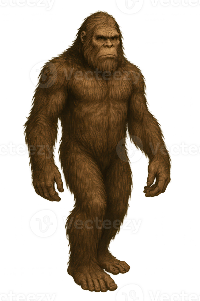 Bigfoot walking with transparent background png