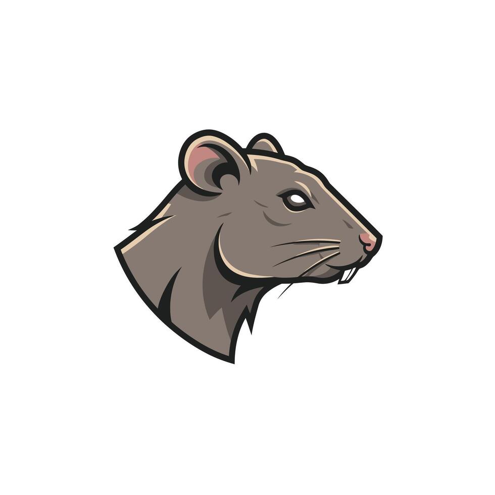 Rat head logo design vector