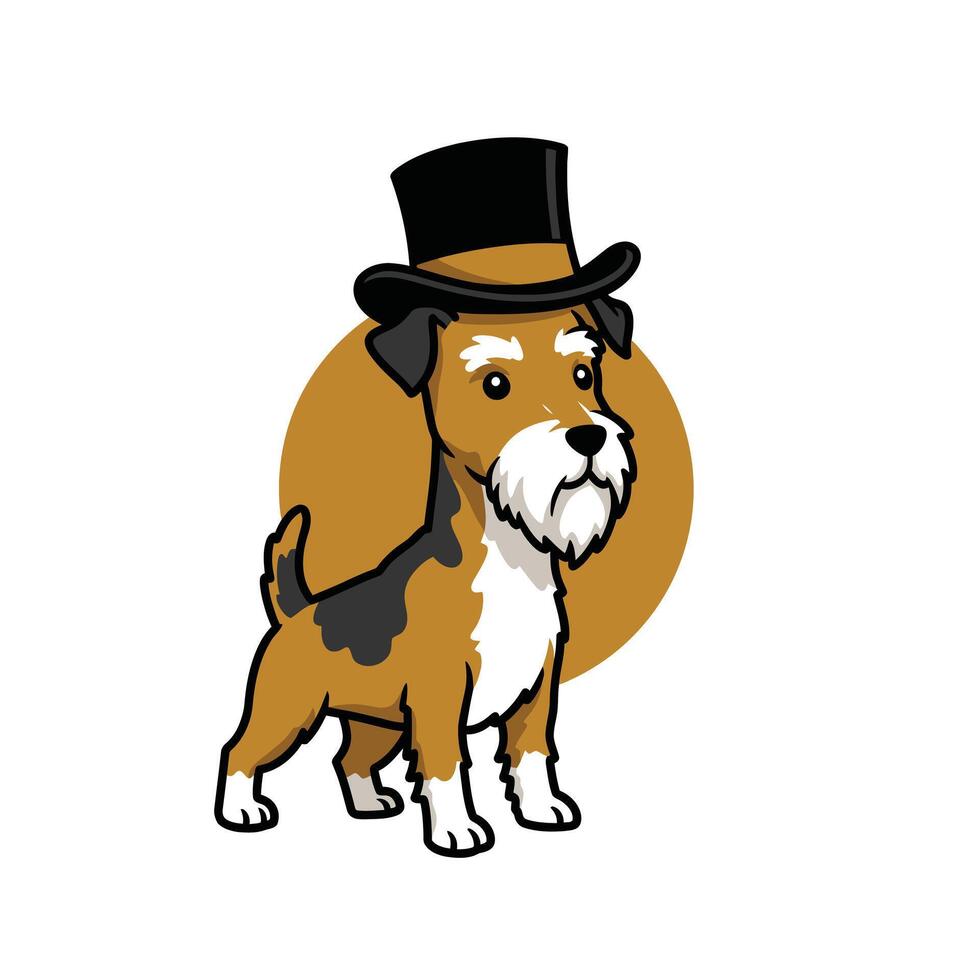 Dog wearing a hat logo design vector