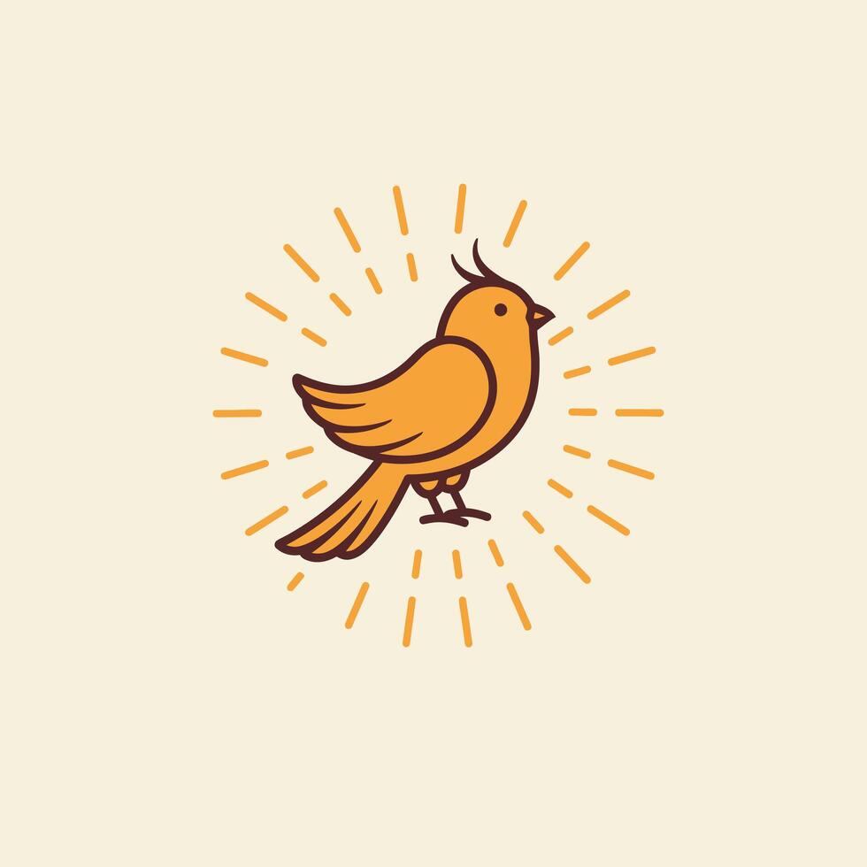 Bird with a sunburst logo design vector
