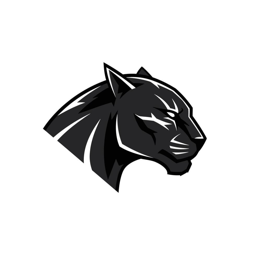 Black panther head logo design vector