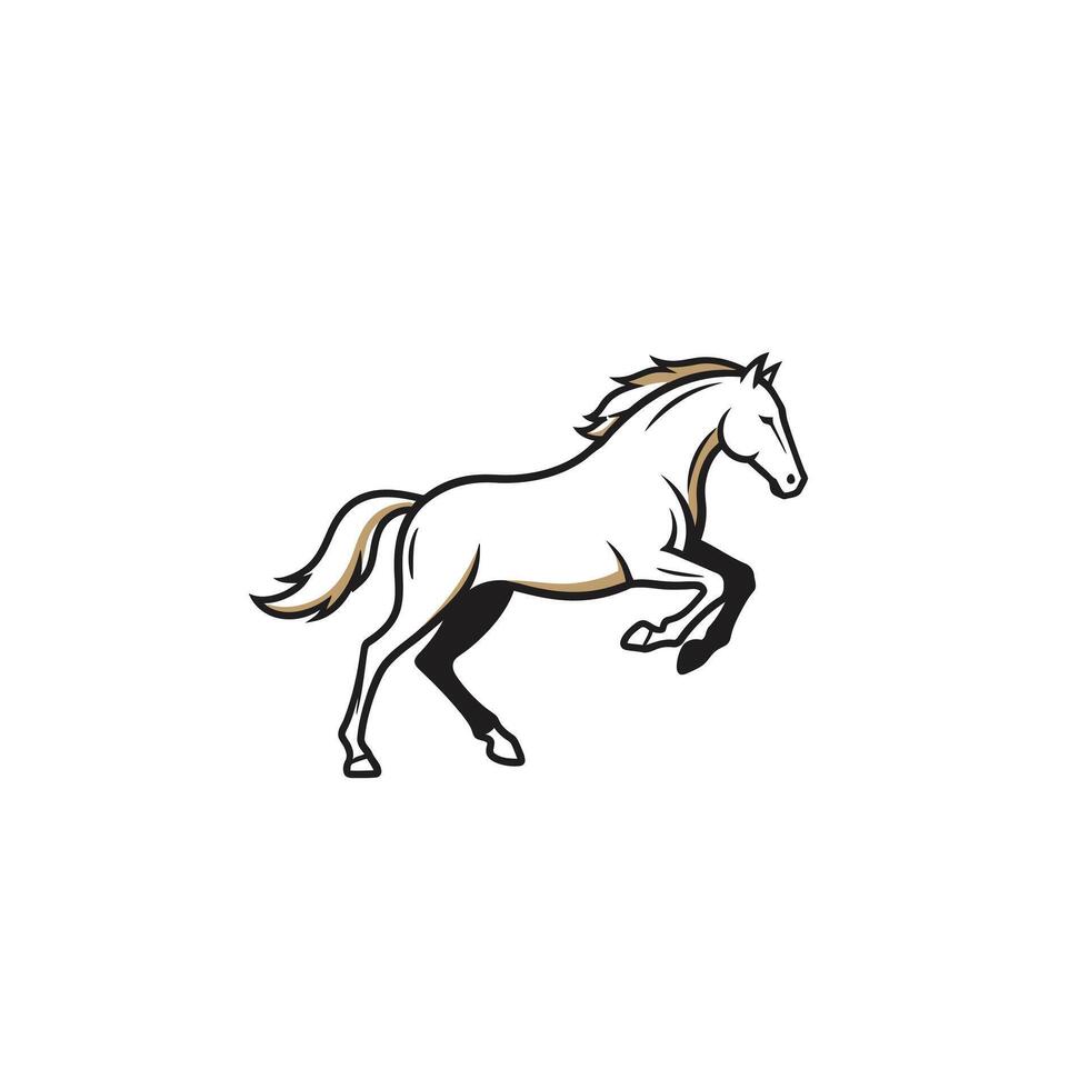 Horse running on a white background logo design vector