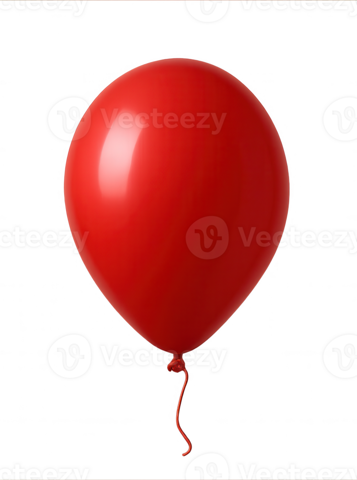 Single Red Balloon Floating with Transparent Background png