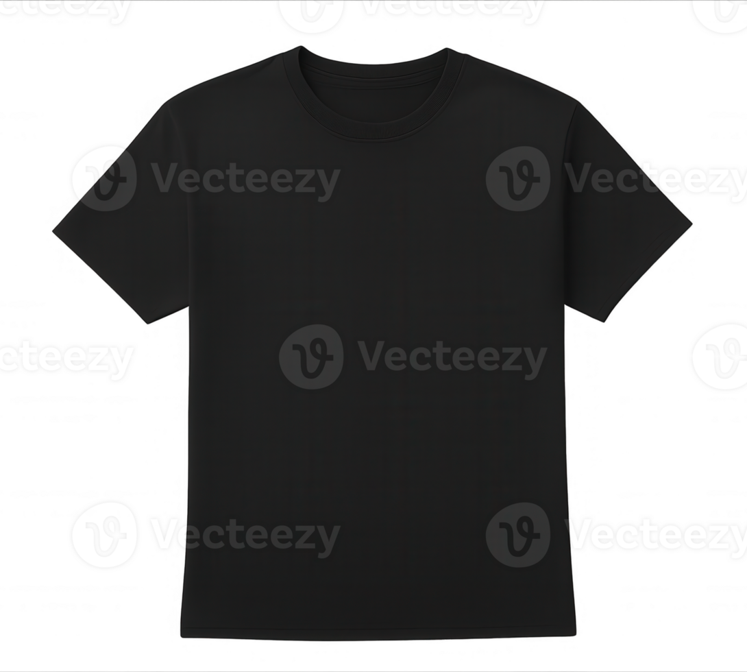 Plain Black T-Shirt Isolated on Transparent Background png