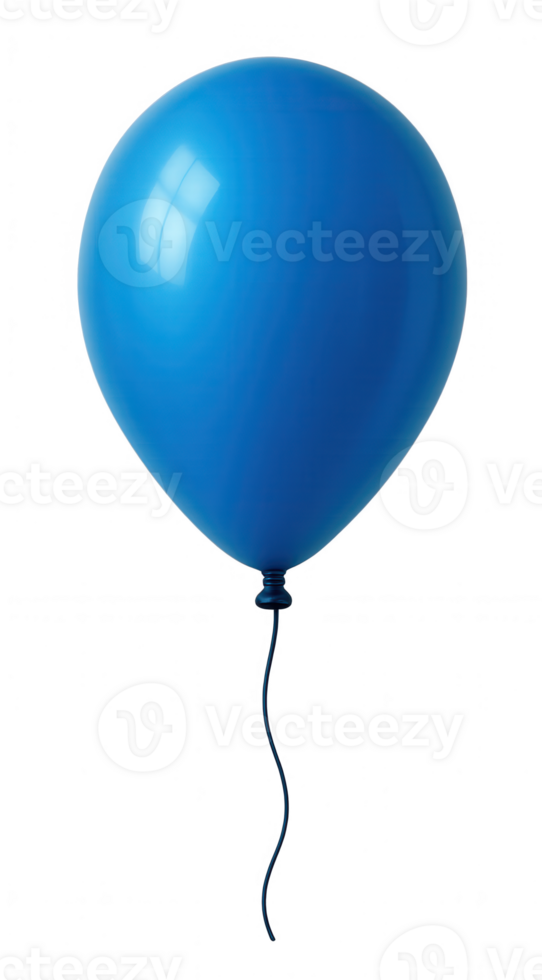 Single Blue Balloon Floating on Transparent Background png