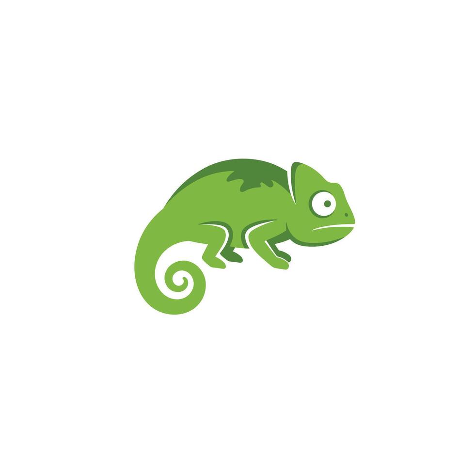 Green lizard with a white background logo design vector