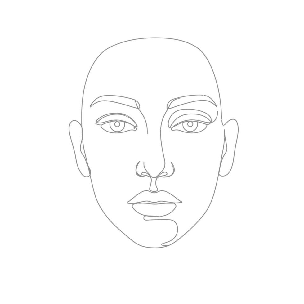 Drawing of a woman's face logo design vector