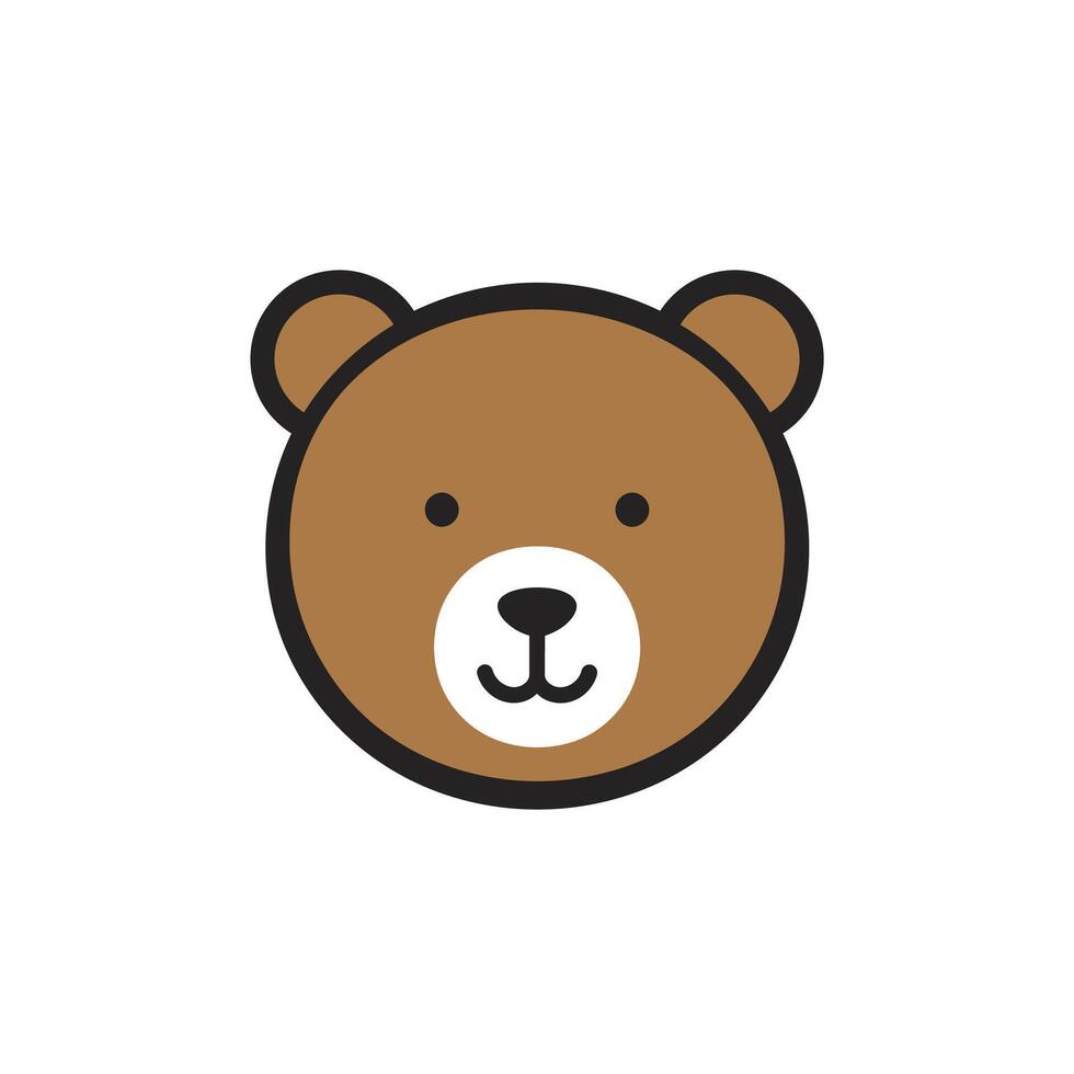Brown bear head logo design vector