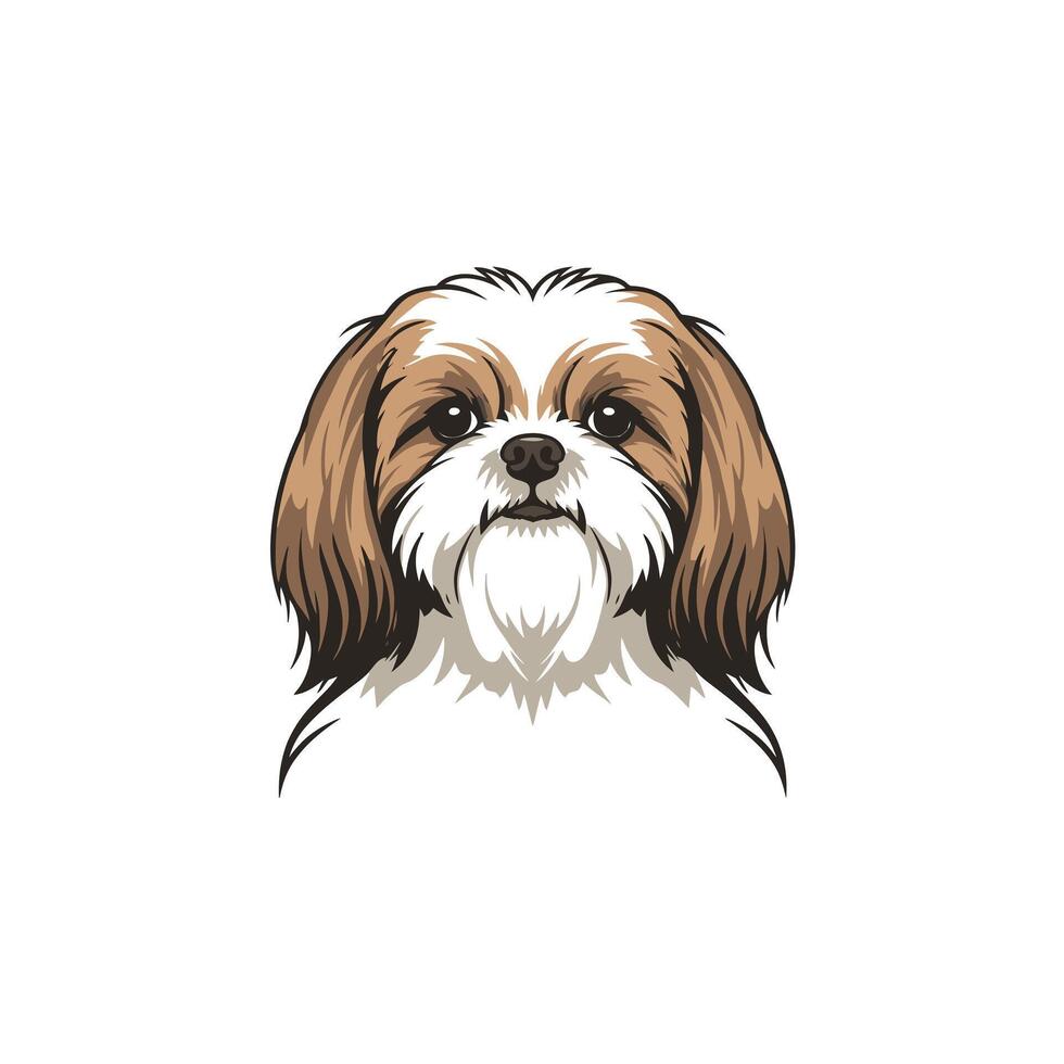 Shih tzu dog logo design vector