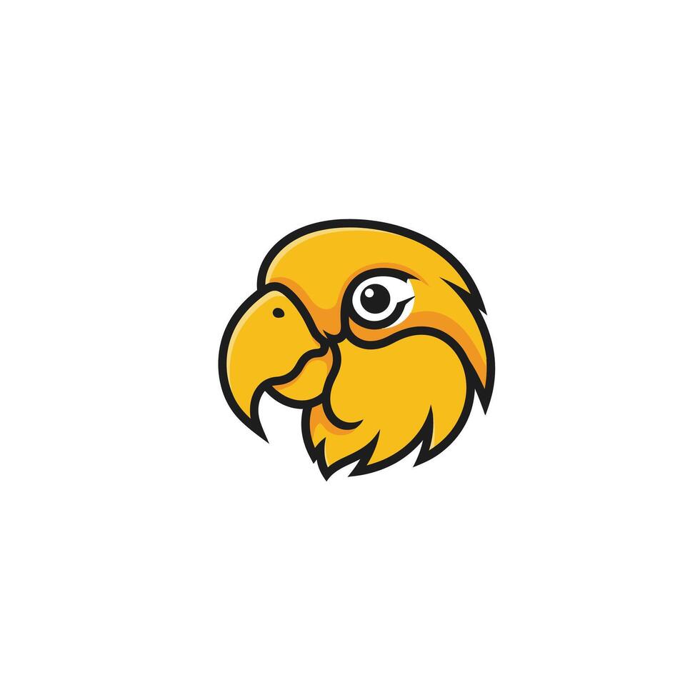 Yellow bird head logo design vector