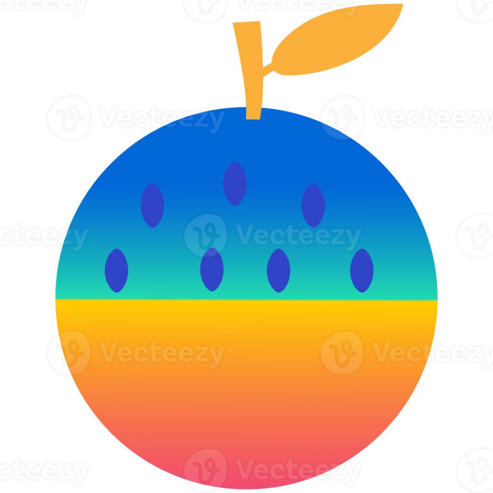 An apple with a colorful design on it png