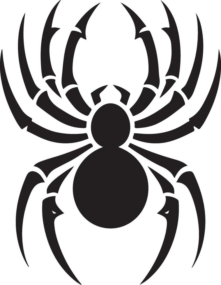 black spider on white background black and white tattoo of a spider silhouette new 2025 trendy vector