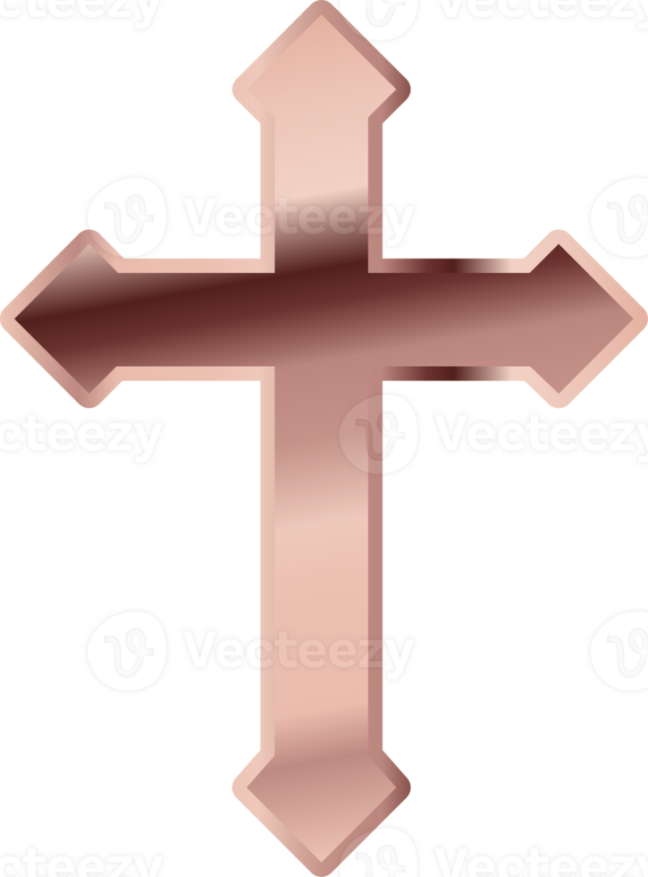 Rose Gold Christian Cross png