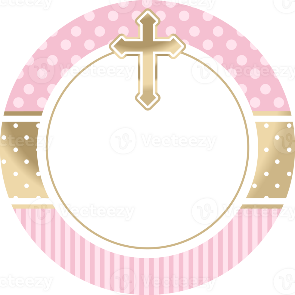 First Holy Communion Gold and Rose Label png