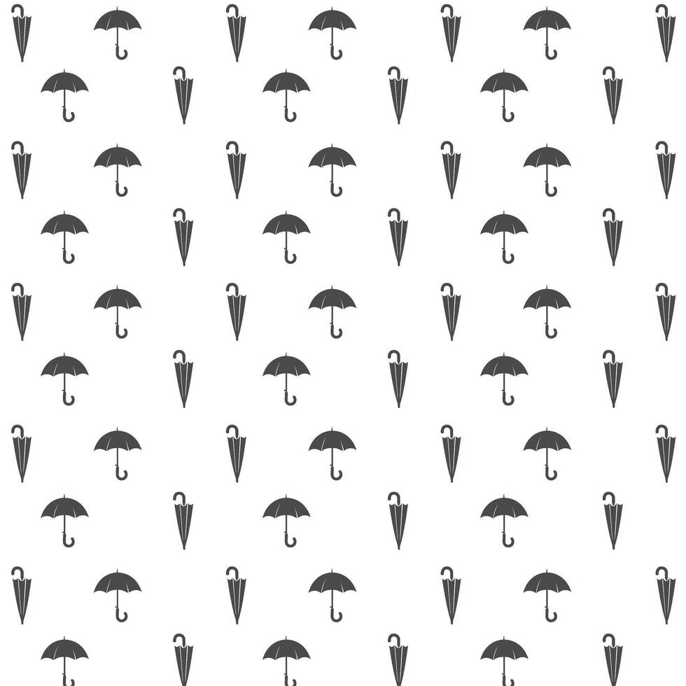 Black and white rainy day folded umbrella background design. vector