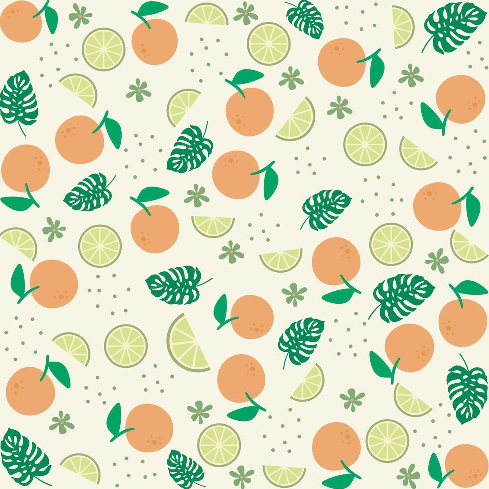 Refreshing orange lemon slices exotic summer background vector