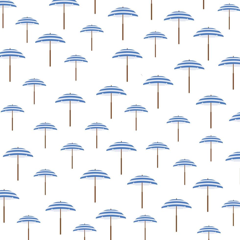 Rainy day blue umbrella pattern background vector
