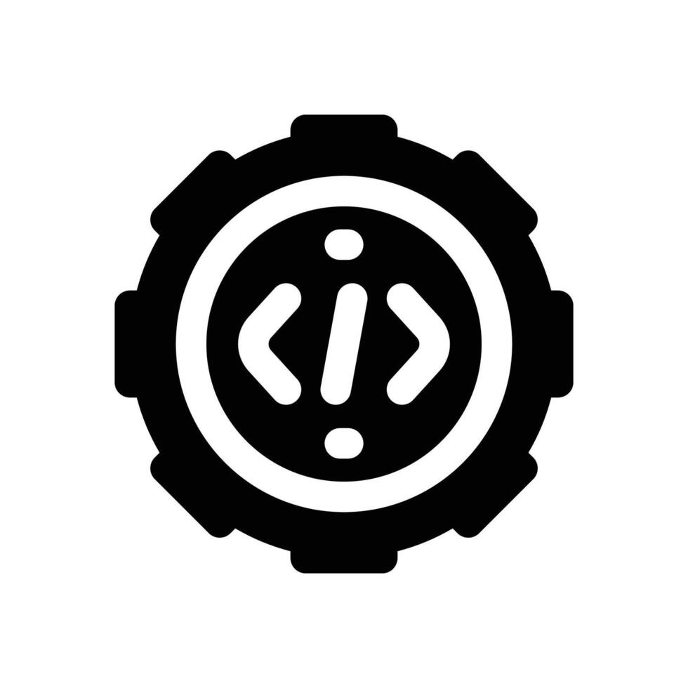 programming service glyph icon. Strong and solid icon for websites and mobile apps. vector