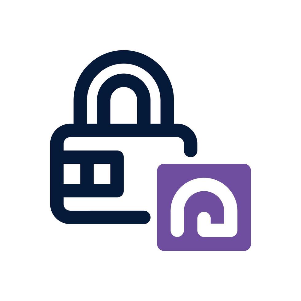 smart lock dual tone icon. Sleek and modern icon for websites and mobile apps. vector