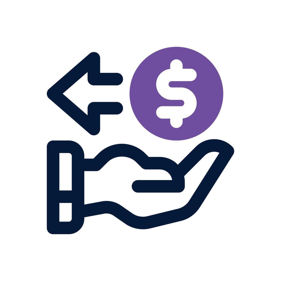 cashback duotone icon. Sleek and modern icon for websites and mobile apps. vector