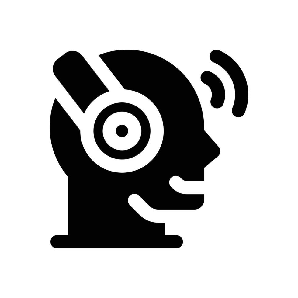 headphone glyph icon. Strong and solid icon for websites and mobile apps. vector